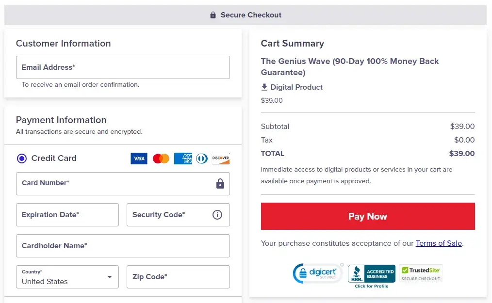 the-genius-wave-checkout-page